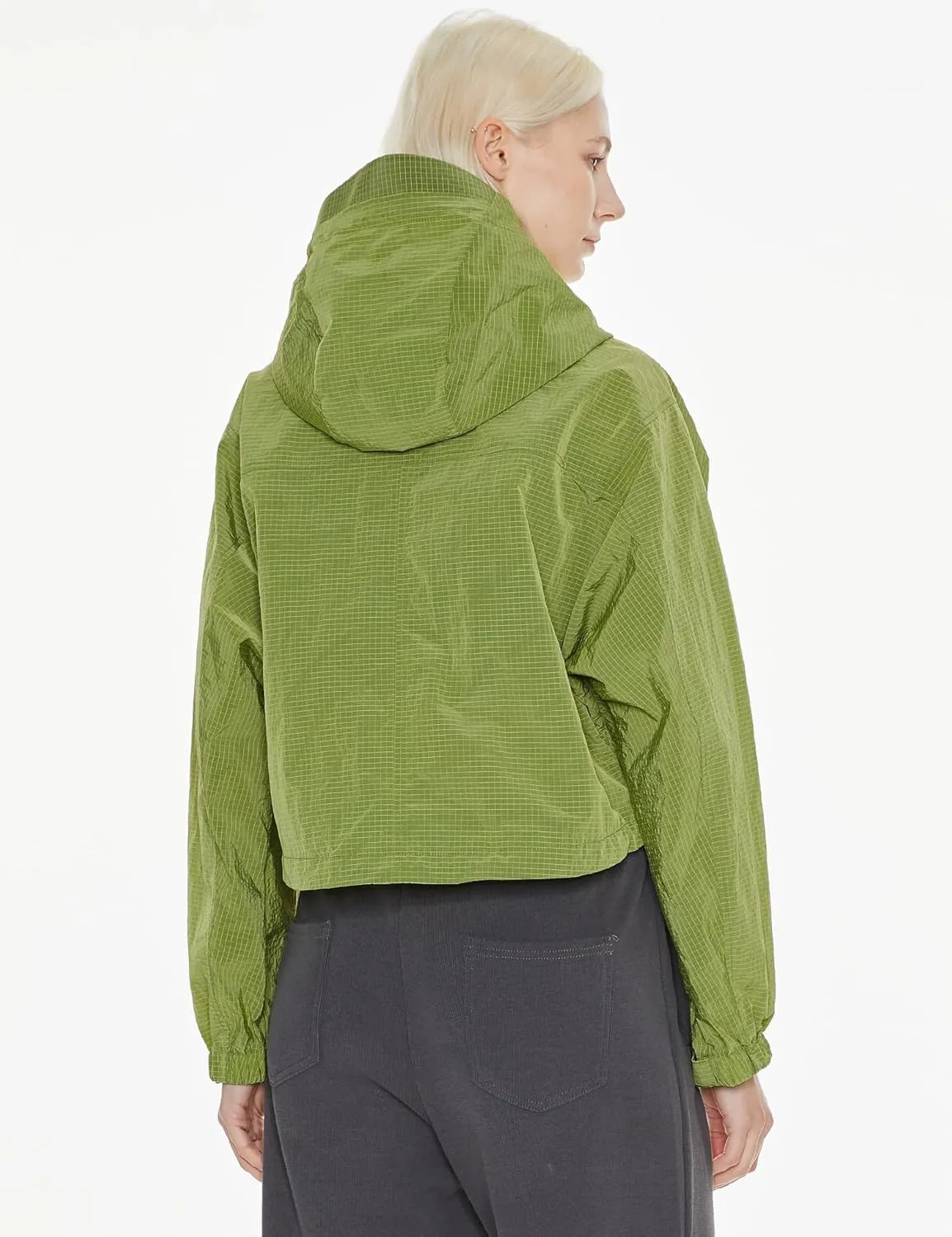 Orolay Women's Cropped Athletic Jacket Workout Running Yoga Gym Activewear Zip-Up Sun Protection Hoodie Summer Jackets