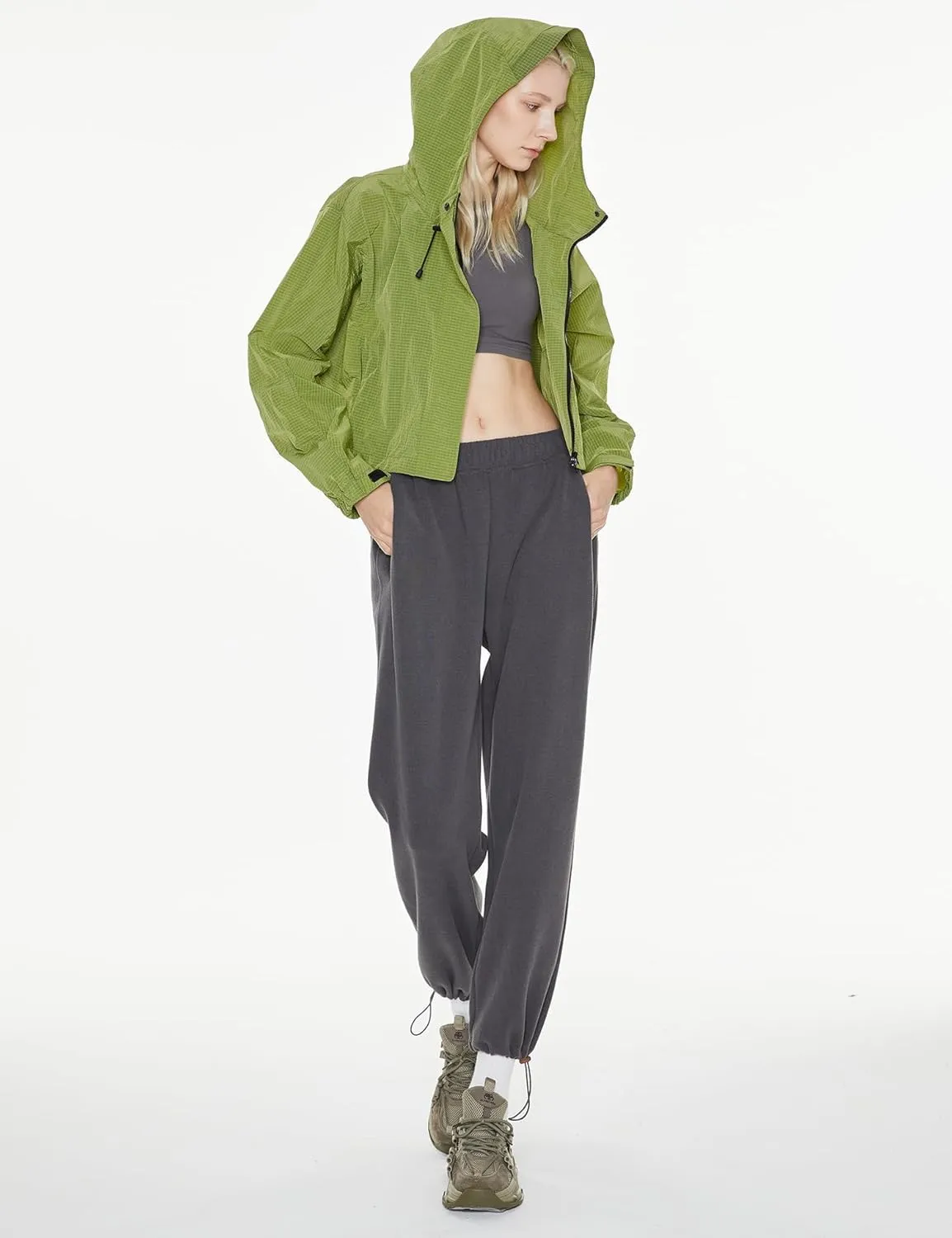 Orolay Women's Cropped Athletic Jacket Workout Running Yoga Gym Activewear Zip-Up Sun Protection Hoodie Summer Jackets