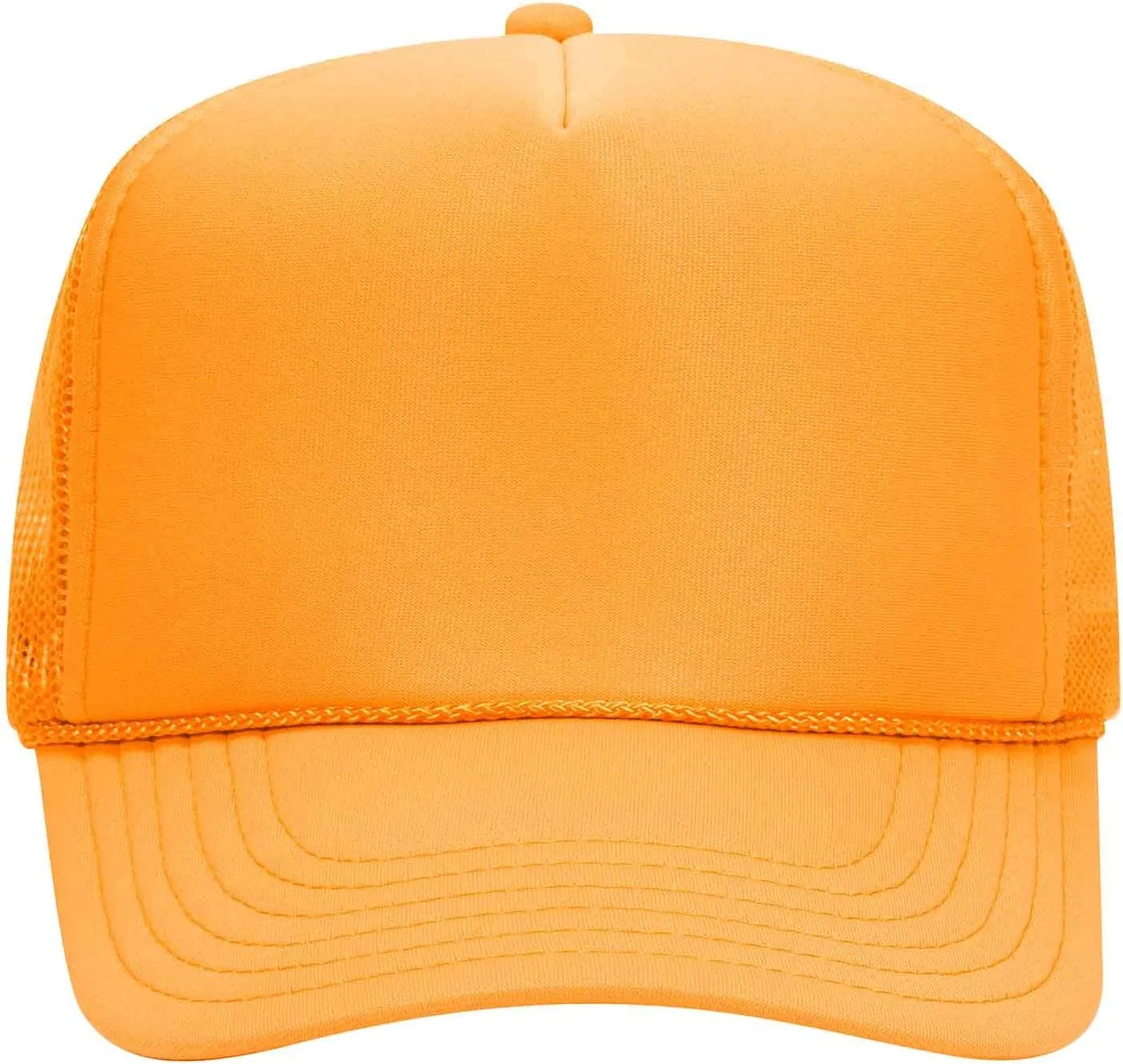 OTTO Wholesale 12 x Polyester Foam Front 5 Panel High Crown Mesh Back Trucker Hat - (12 Pcs)