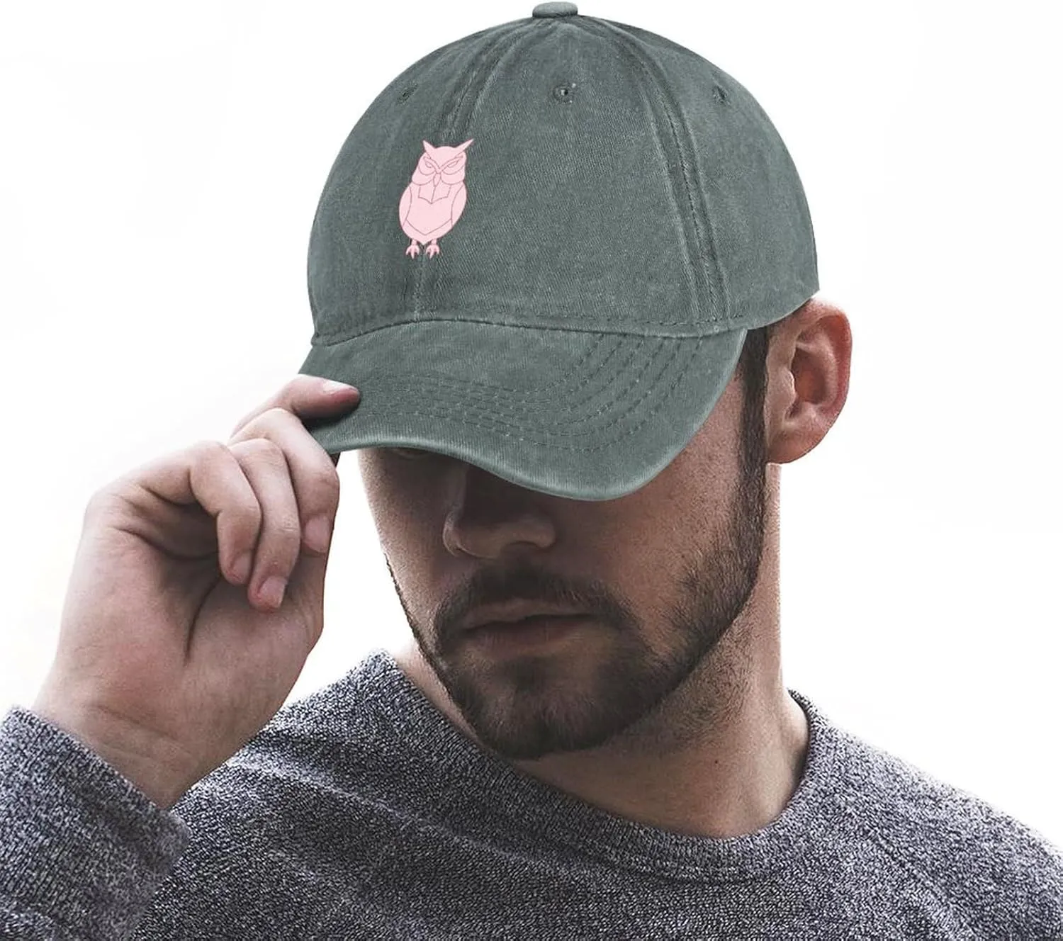 Owl Bird Unisex Adult Baseball Cap Curved Brim Sun Caps of Sports Denim Freely Adjustable