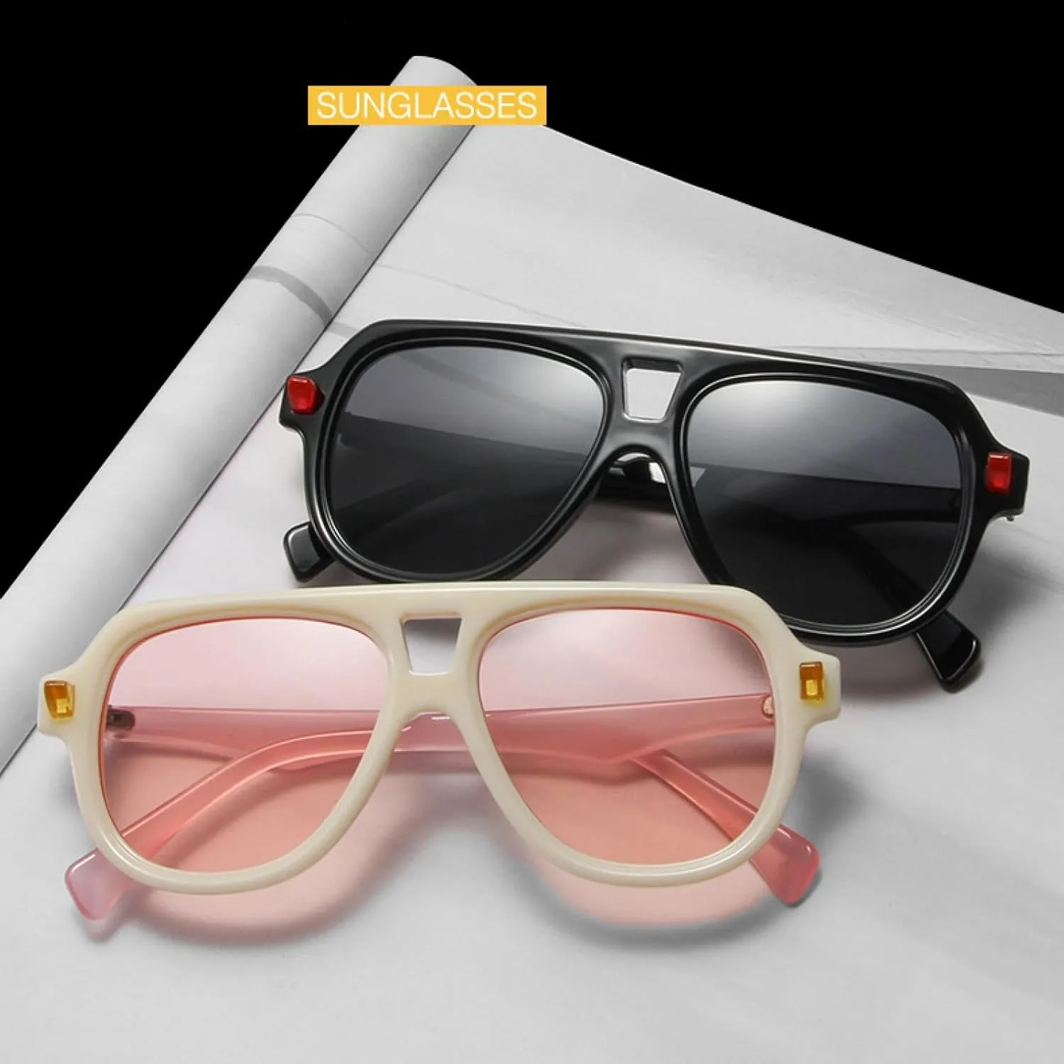 Personalized Men Women Retro Double Girder Outdoors Sunglasses