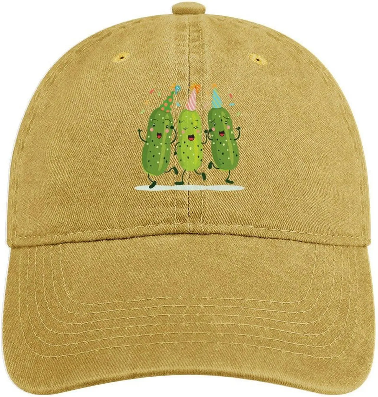 Pickle Party Unisex Adult Baseball Cap Curved Brim Sun Caps of Sports Denim Freely Adjustable
