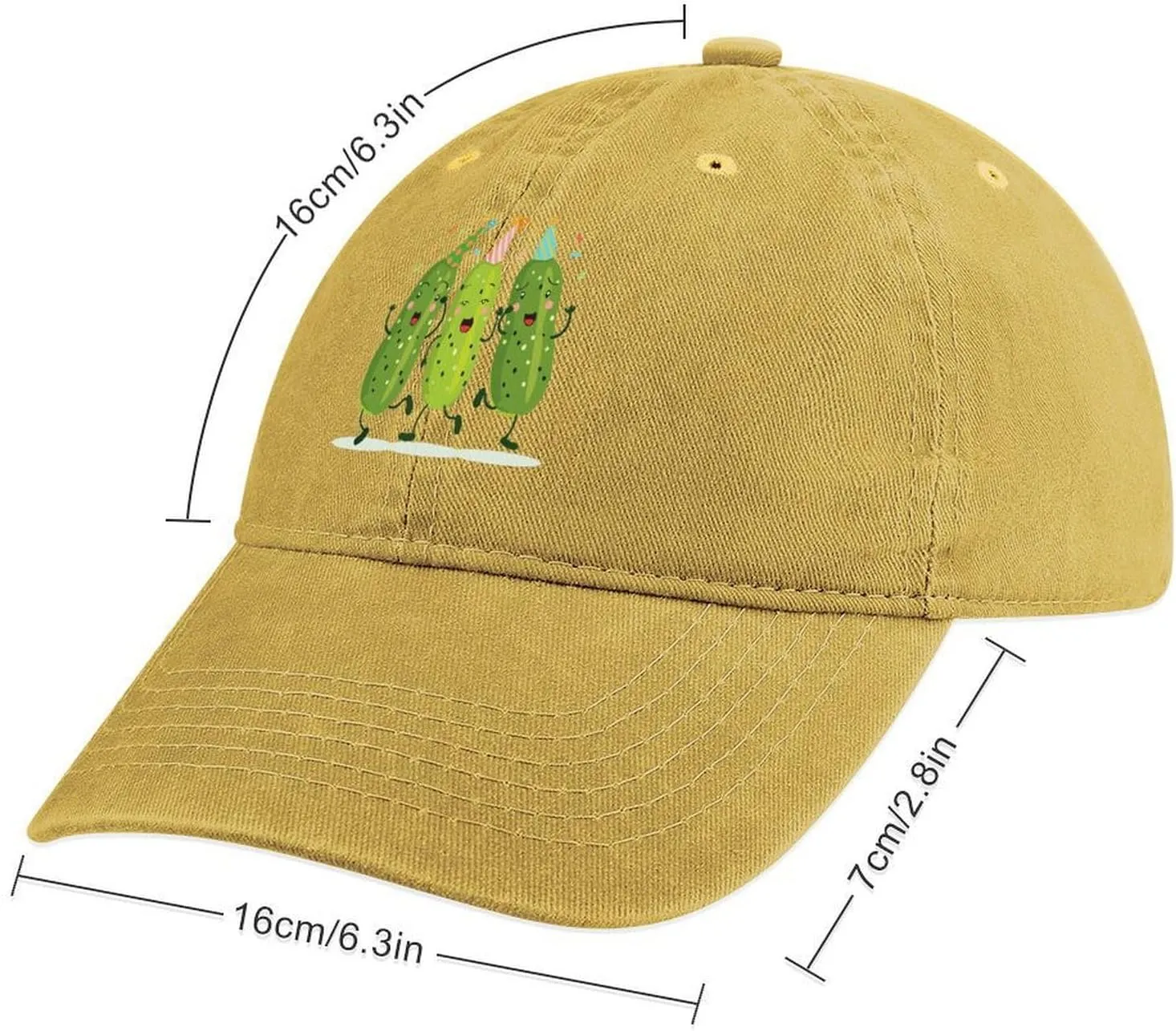 Pickle Party Unisex Adult Baseball Cap Curved Brim Sun Caps of Sports Denim Freely Adjustable