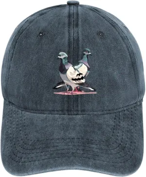 Pigeon Power Unisex Adult Baseball Cap Curved Brim Sun Caps of Sports Denim Freely Adjustable