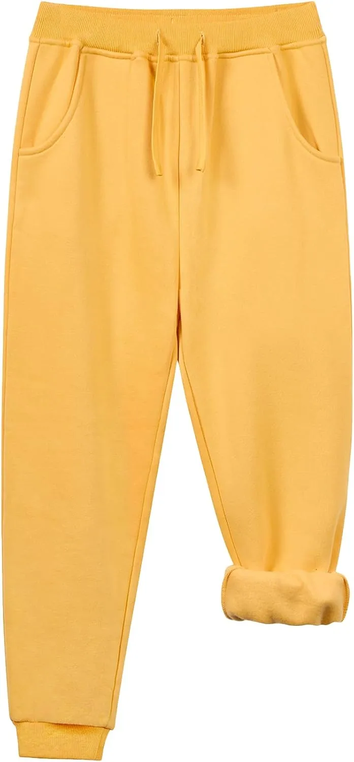 QBK Toddler to Youth Soft Brushed Fleece Jogger Sweatpants Kids Pants with Pockets for Boys and Girls