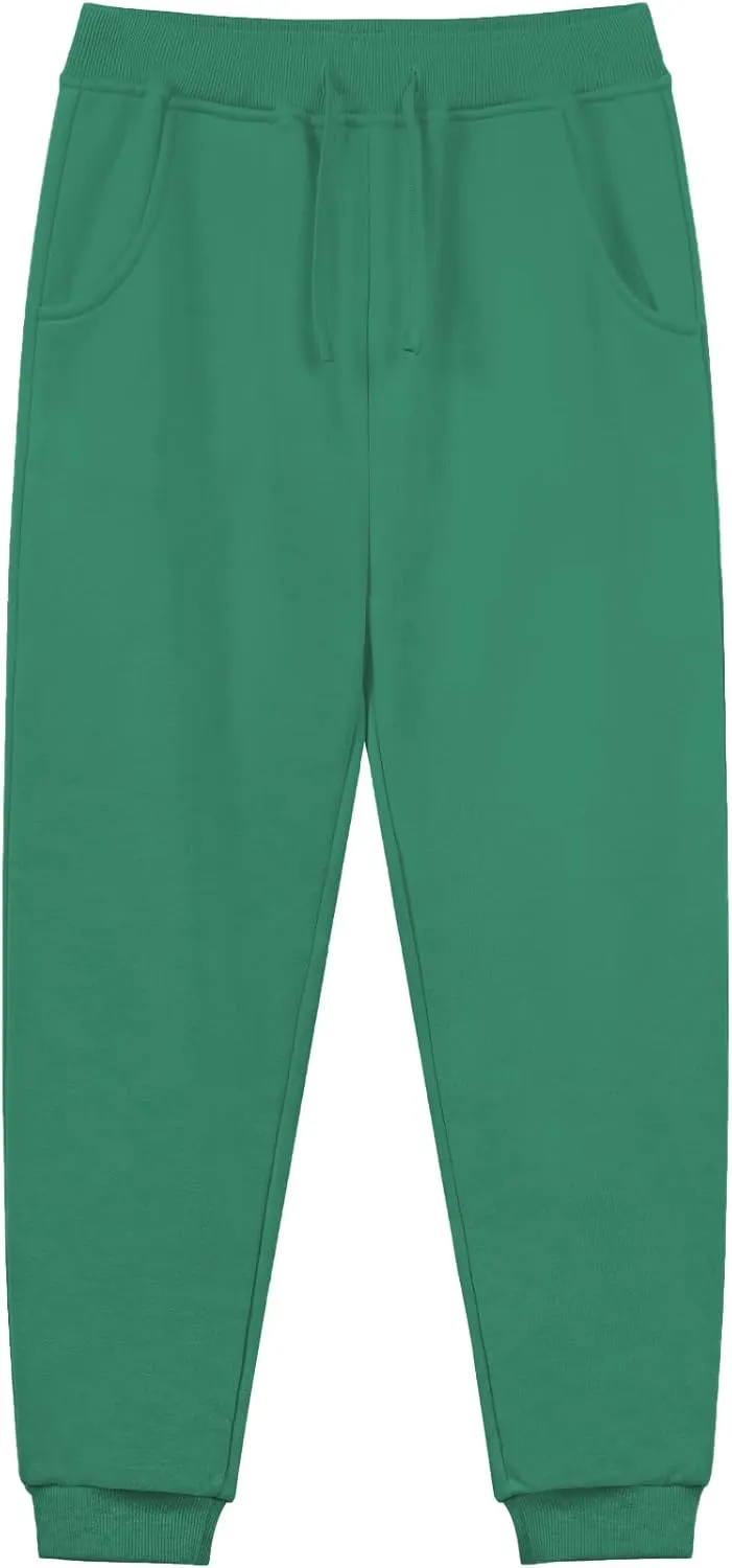 QBK Toddler to Youth Soft Brushed Fleece Jogger Sweatpants Kids Pants with Pockets for Boys and Girls