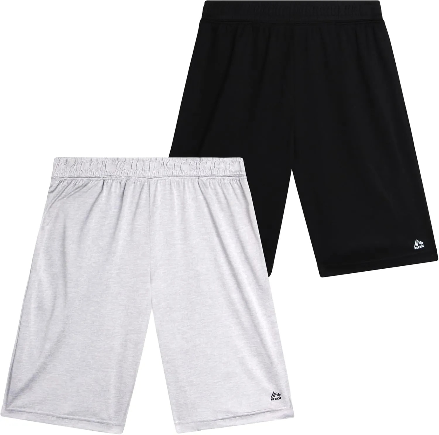 RBX Boys' Athletic Shorts - 2 Pack Breathable Poly Fleece Performance Shorts with Pockets - Active Shorts for Boys