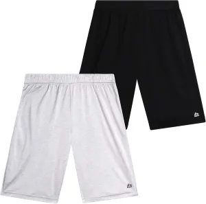 RBX Boys' Athletic Shorts - 2 Pack Breathable Poly Fleece Performance Shorts with Pockets - Active Shorts for Boys
