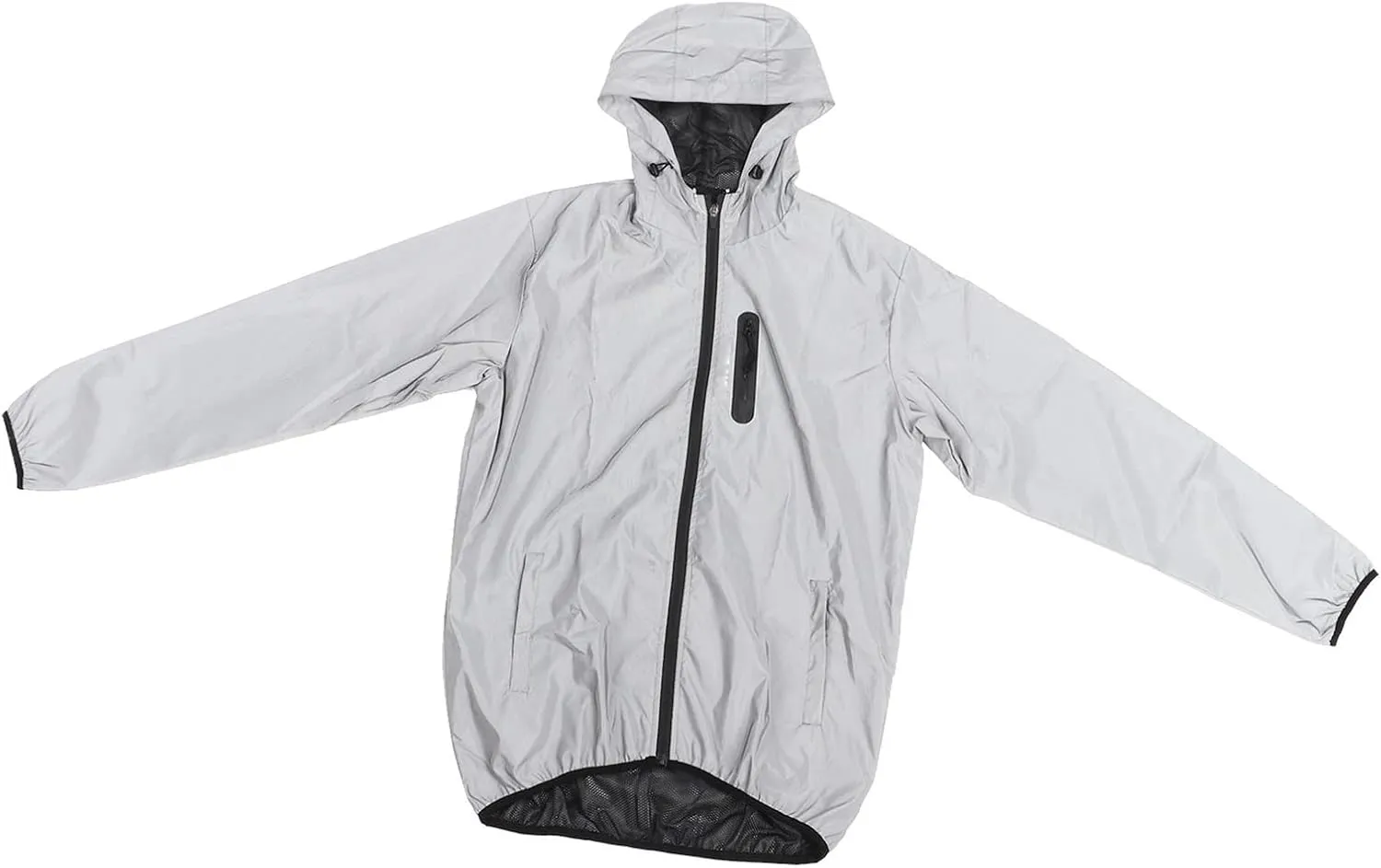 Reflective Jacket, Water, Windproof, Breathable, Zippered Pockets, Mesh Panel, for Cycling Running Outdoor Activities (XL)