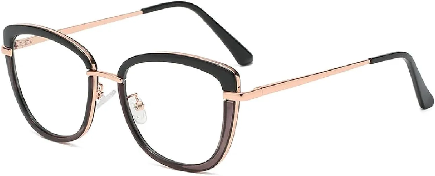 Retro Cat Eye Clear Eyewear Spring Hinge Women Glasses Frame Men