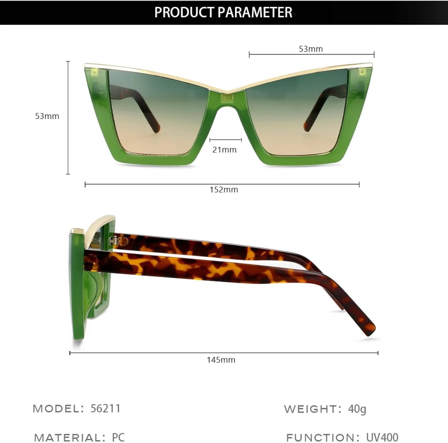 Retro Cat Eye Sunglasses for Women Popular Uv400