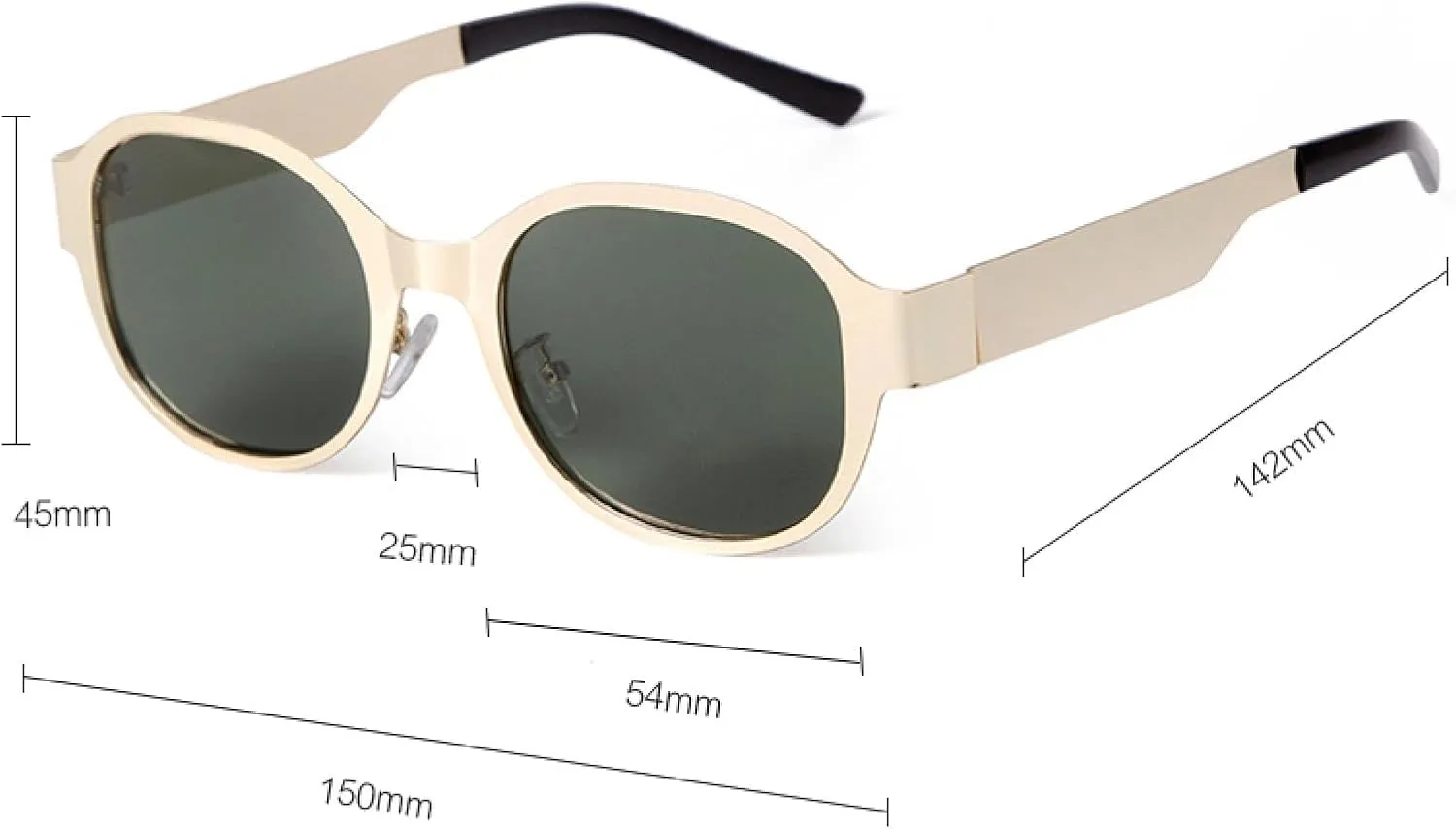Retro Metal Frame Oval Sunglasses for Women Men Driving Male Shades Lens Luxury Sun Glasses Uv400