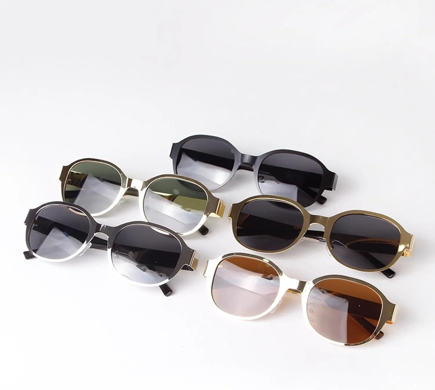 Retro Metal Frame Oval Sunglasses for Women Men Driving Male Shades Lens Luxury Sun Glasses Uv400