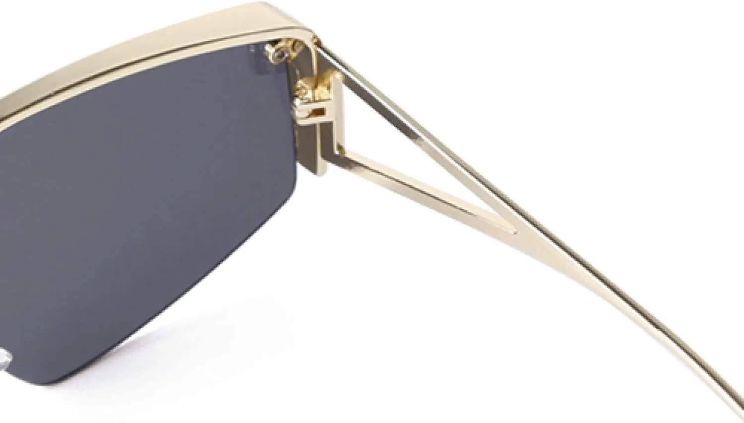 Retro Polygon Metal Frame Rectangle Sunglasses Men Women Driving Sun Glasses Gradient Gray Lens Shades Male