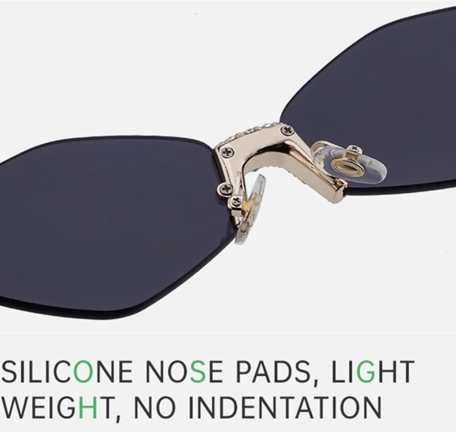 Rimless Polygon Polygon Sunglasses Women Luxury Fashion Metal Hexagon Sun Glasses for Ladies Eyewear Shades