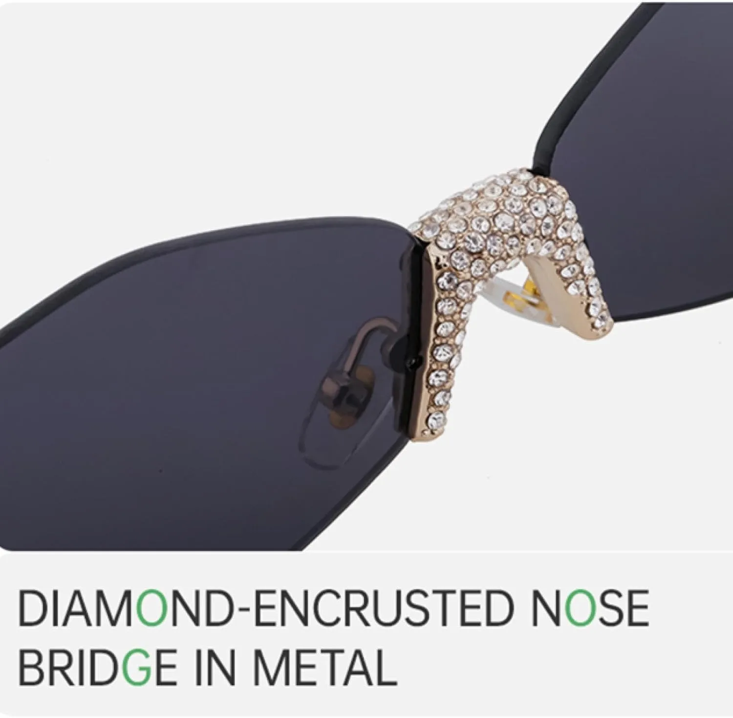 Rimless Polygon Polygon Sunglasses Women Luxury Fashion Metal Hexagon Sun Glasses for Ladies Eyewear Shades