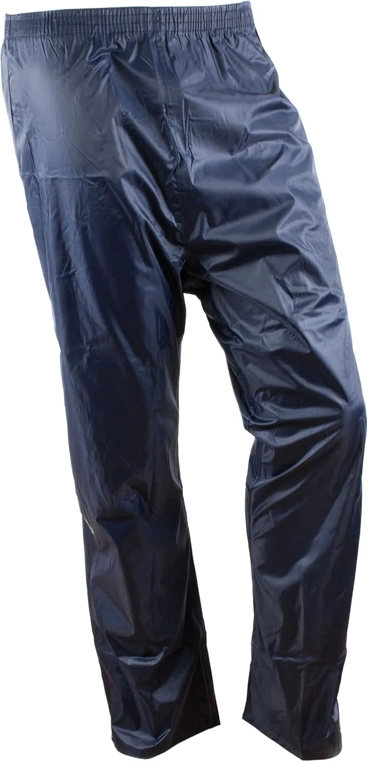 RK Safety Rain Wear RW-PP-NAV33 PVC Polyester 3-Piece Rain Suit | Jacket, Hoodie, Pants (Navy, Extra Large)