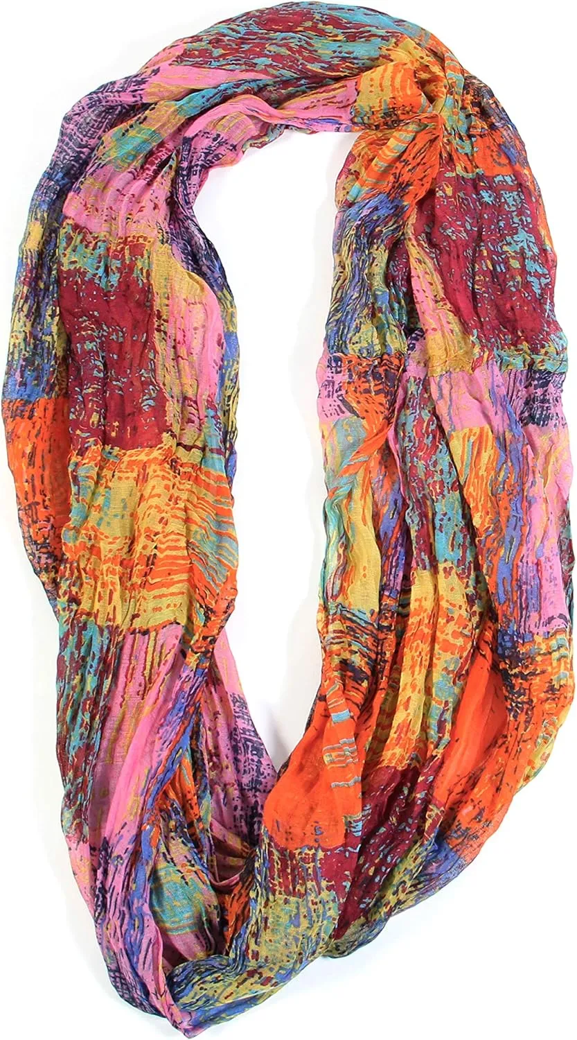 Scarfand's Mixed Colors Oil Paint Tie-dye Spring Fashion Versatile Lightweight Infinity Scarves Head Wrap