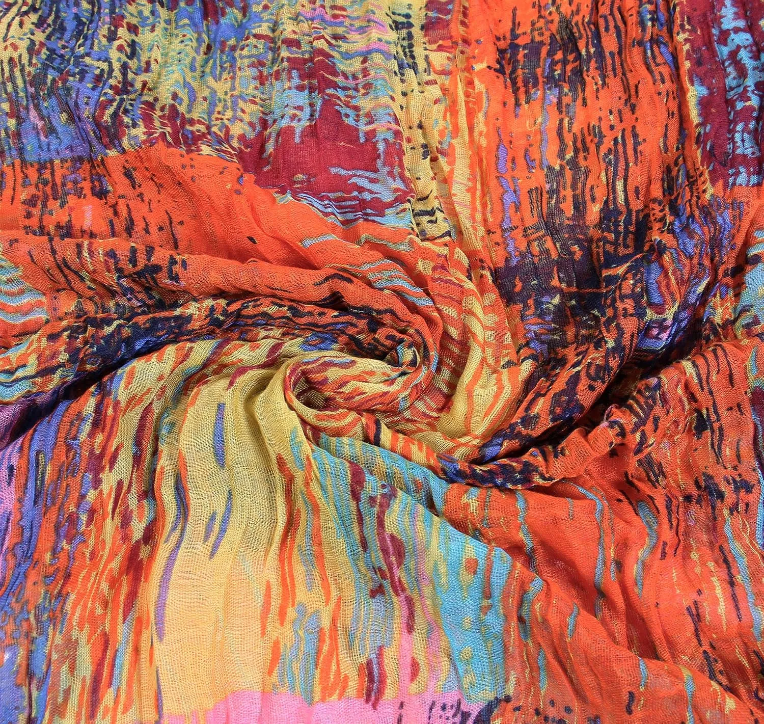 Scarfand's Mixed Colors Oil Paint Tie-dye Spring Fashion Versatile Lightweight Infinity Scarves Head Wrap