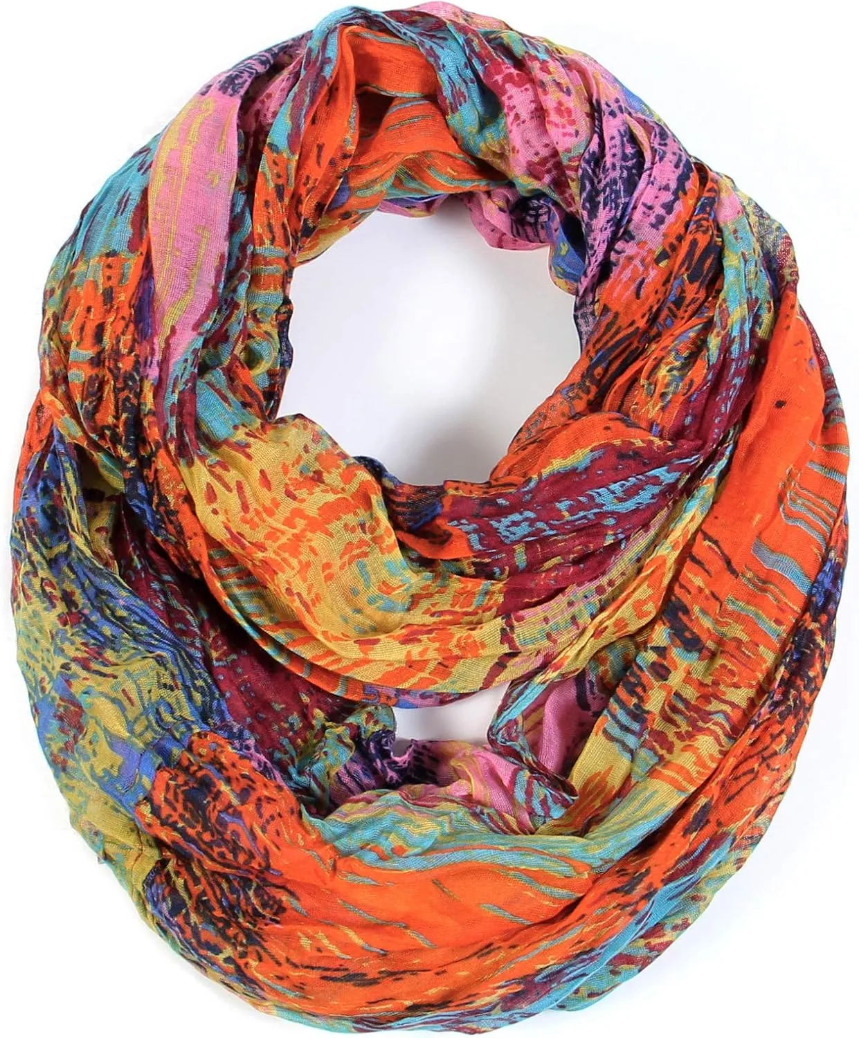 Scarfand's Mixed Colors Oil Paint Tie-dye Spring Fashion Versatile Lightweight Infinity Scarves Head Wrap