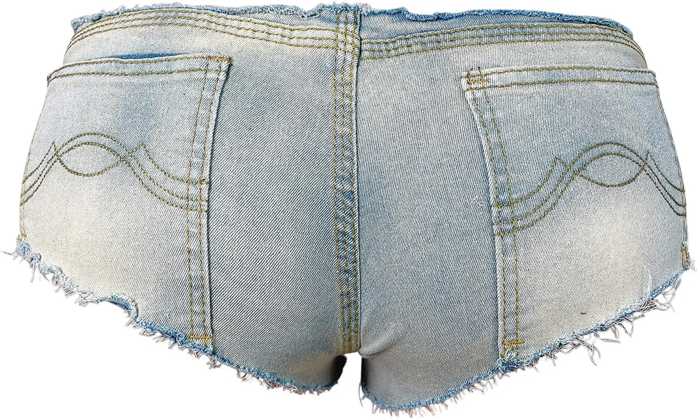 Sexy Low Rise Jeans Shorts for Women 2024 Summer Teen Girls Fashion Y2K Streetwear Denim Shorts Trendy Hot Short Jeans