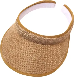 Sommer Sun Visor Hats,Women Man Embroidered Large Brim Denim Protection Beach Cap Baseball Cap Topee (Dark Khaki)