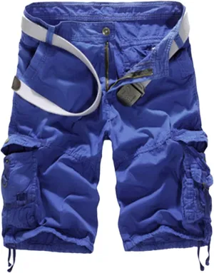 SOMTHRON Men's Oversize Twill Utility Jogger Shorts Pants Knee Length Multi Pockets Cotton Camo Cargo Shorts