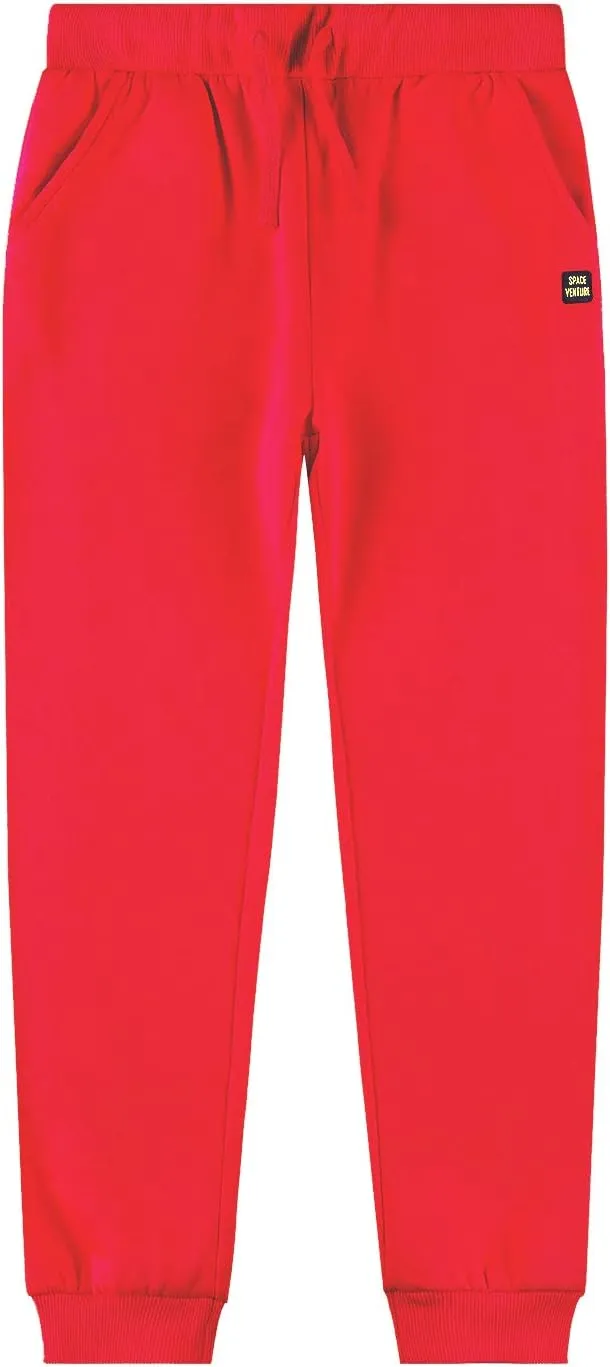 SPACE VENTURE Kids Soft Brushed Fleece Sweatpants Casual Joggers Athletic Pants for Boys or Girls (3-12Y)