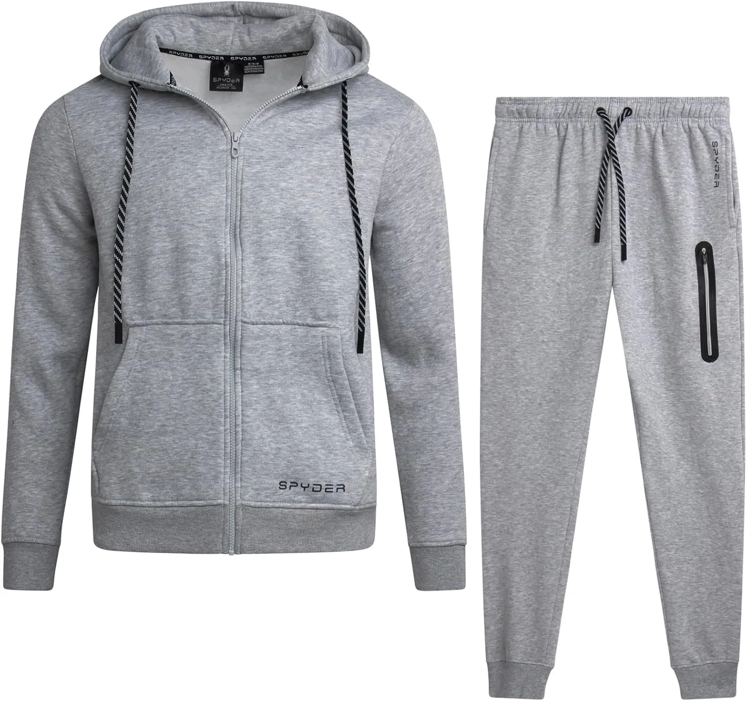 Spyder Mens Track Suit Set - 2 Piece Men's Activewear Fleece Zip Up Hoodie and Jogger Sweatpants, Sweatsuits for Men (S-XXL)