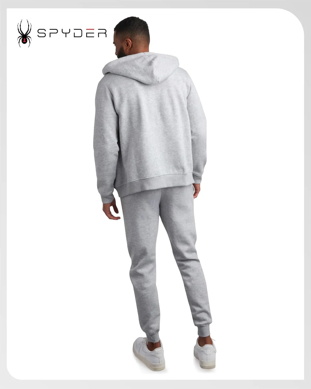 Spyder Mens Track Suit Set - 2 Piece Men's Activewear Fleece Zip Up Hoodie and Jogger Sweatpants, Sweatsuits for Men (S-XXL)