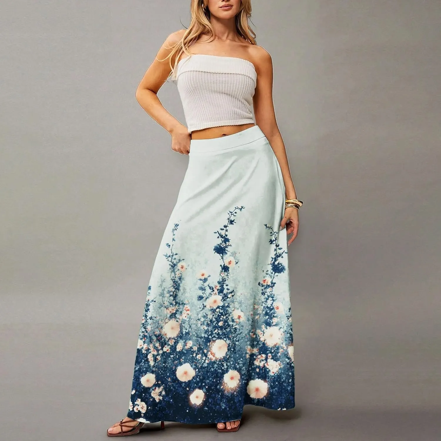 Summer Women's Skirts, Casual Vacation Elegantes Maxi Trendy Womens Skirts