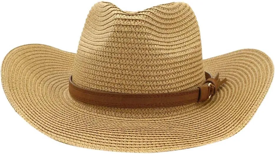 Sun Hats for Women Fashionable Womens Wide Brim Hat Roll-up Straw Sun Visor Hat Fishing Gear (Khaki, One Size)