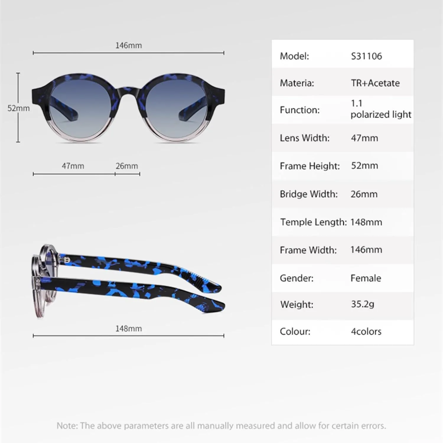 Sunglasses Women Uv400 Lenses Frame Fishing Camping Cycling