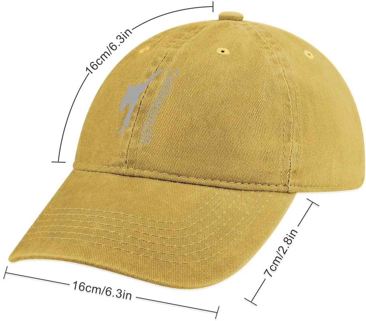 Taekwondo Unisex Adult Baseball Cap Curved Brim Sun Caps of Sports Denim Freely Adjustable