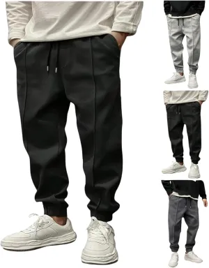 Thick Sweatpants for Men Baggy Drawstring High Waist Running Jogger Winter Fashion Cinch Bottom Tapered Jogging Pants