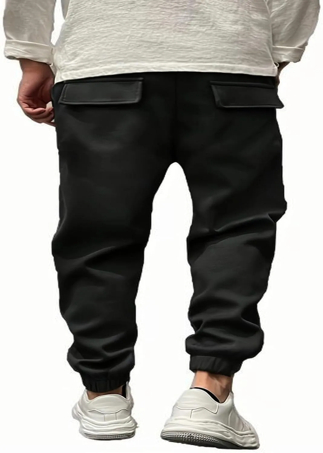 Thick Sweatpants for Men Baggy Drawstring High Waist Running Jogger Winter Fashion Cinch Bottom Tapered Jogging Pants