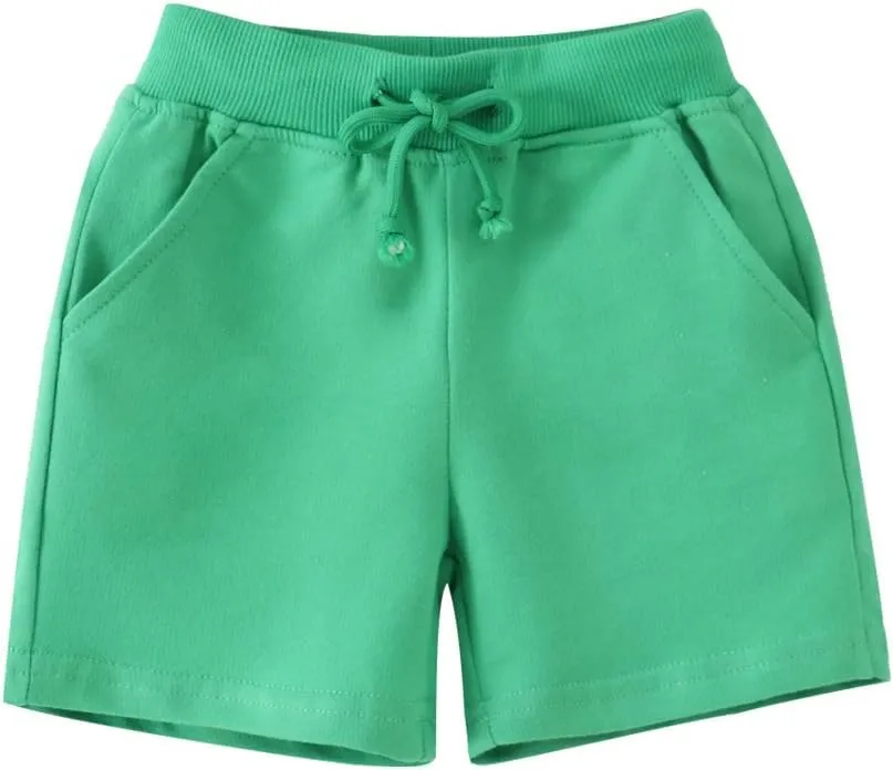 Toddler Boys Girls Cotton Jogger Shorts,Little Kids Active Sport Shorts with Drawstring