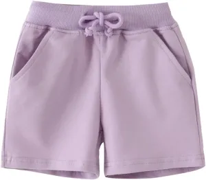 Toddler Boys Girls Cotton Jogger Shorts,Little Kids Active Sport Shorts with Drawstring