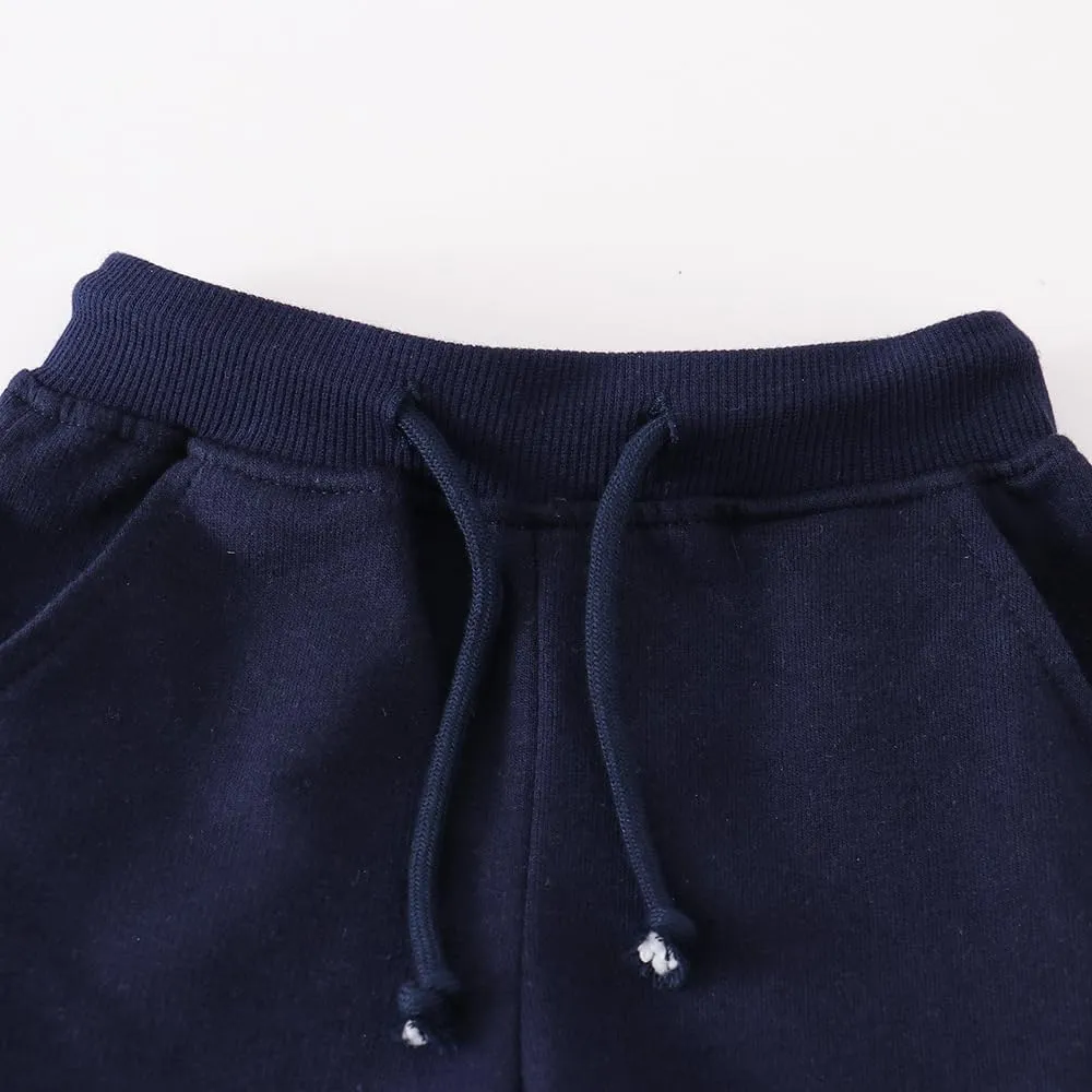 Toddler Boys Girls Cotton Jogger Shorts,Little Kids Active Sport Shorts with Drawstring