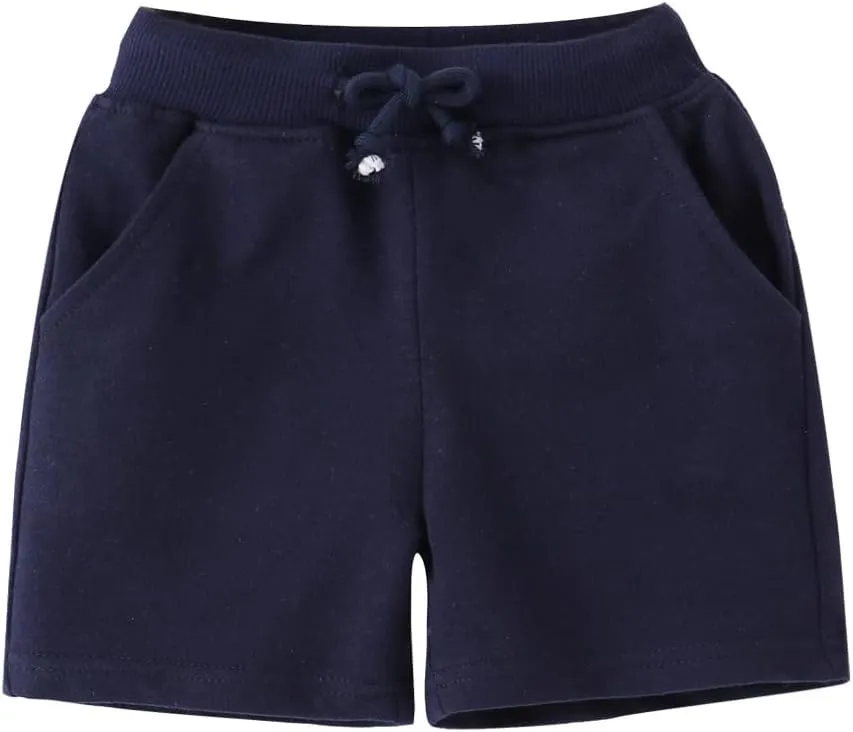 Toddler Boys Girls Cotton Jogger Shorts,Little Kids Active Sport Shorts with Drawstring