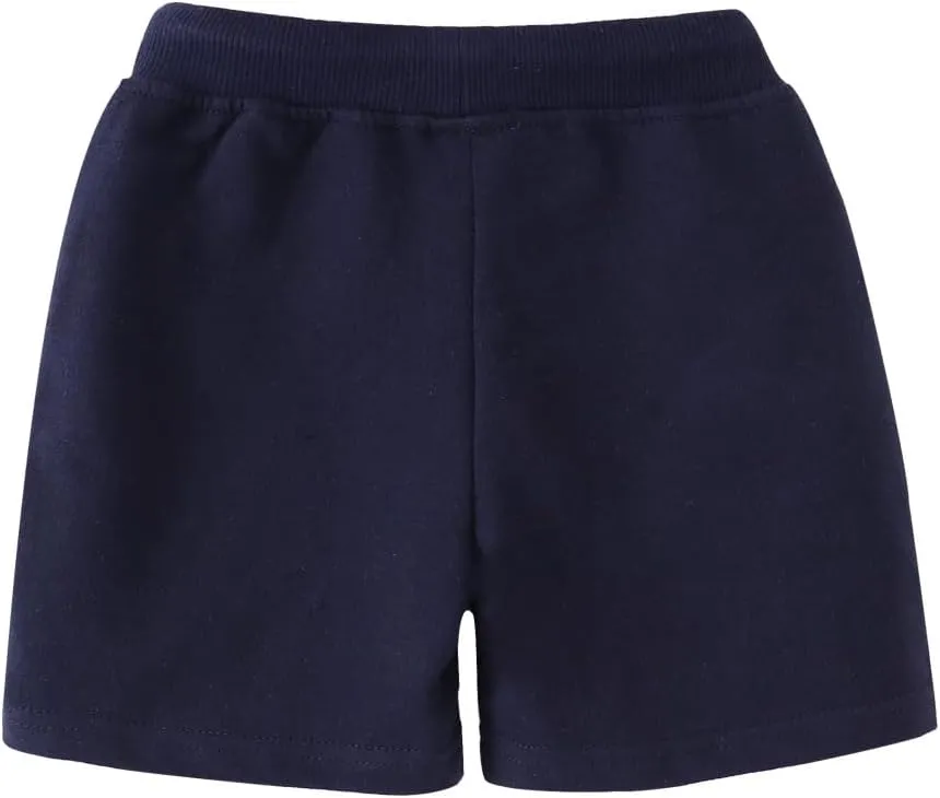 Toddler Boys Girls Cotton Jogger Shorts,Little Kids Active Sport Shorts with Drawstring