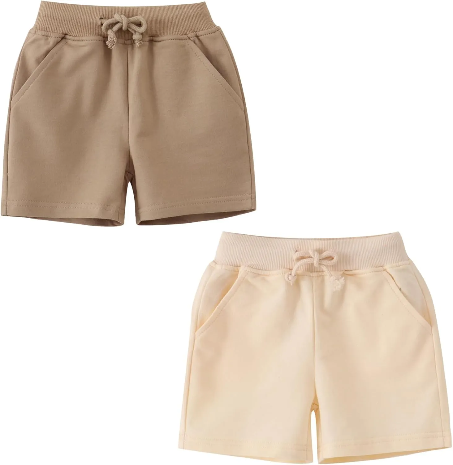 Toddler Boys Girls Cotton Jogger Shorts,Little Kids Active Sport Shorts with Drawstring