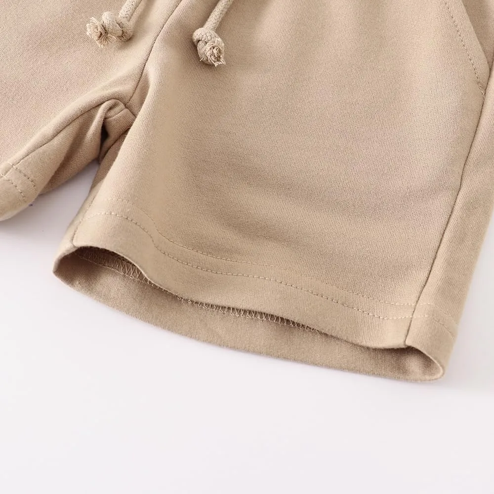 Toddler Boys Girls Cotton Jogger Shorts,Little Kids Active Sport Shorts with Drawstring