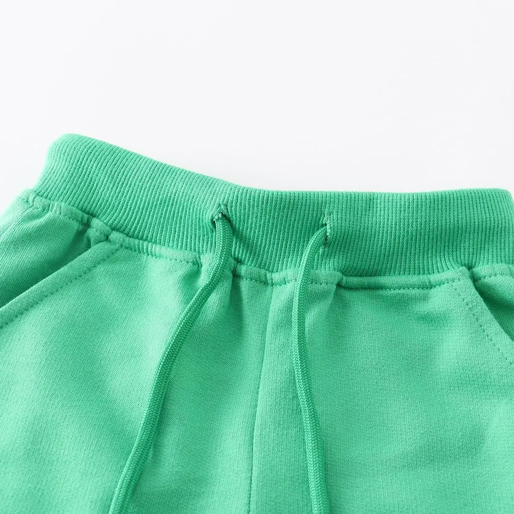 Toddler Boys Girls Cotton Jogger Shorts,Little Kids Active Sport Shorts with Drawstring