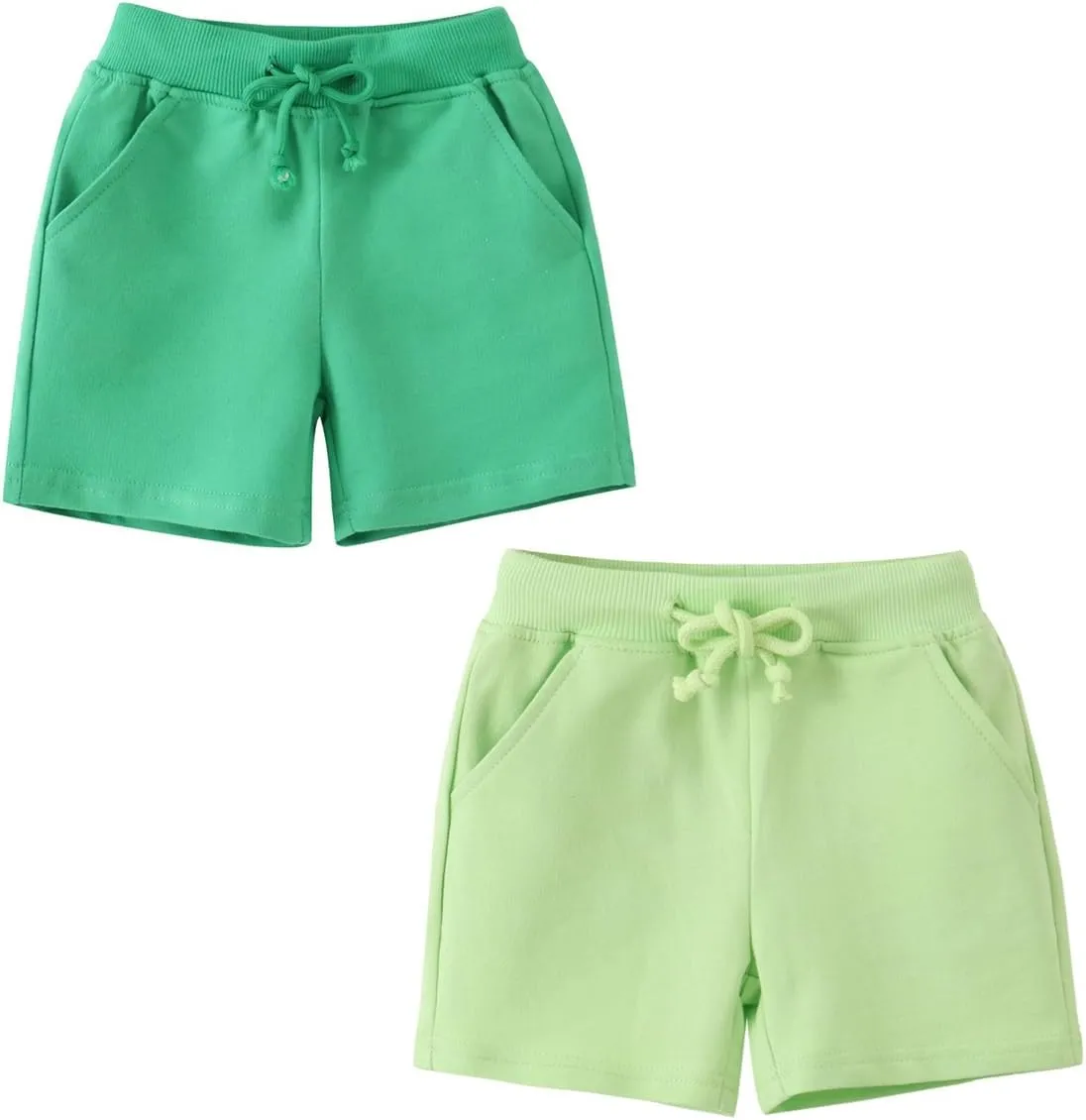Toddler Boys Girls Cotton Jogger Shorts,Little Kids Active Sport Shorts with Drawstring