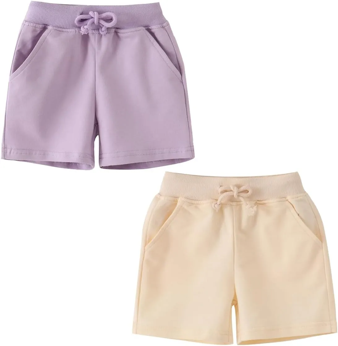 Toddler Boys Girls Cotton Jogger Shorts,Little Kids Active Sport Shorts with Drawstring