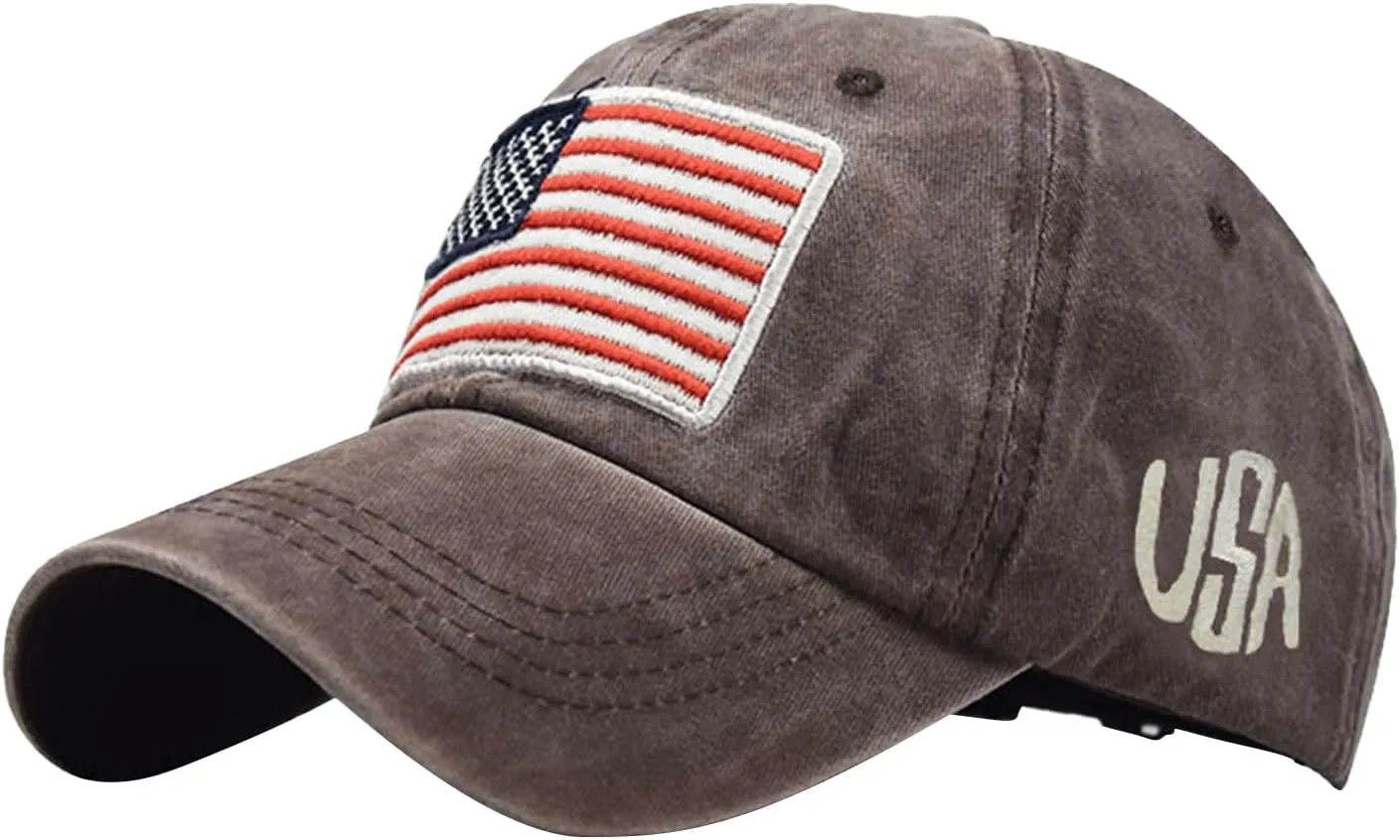 Unisex USA America Flag Baseball Caps Denim Distressed Rhinestone Hat for Adults 4th July Summer Sun Cap Hip Hop Caps