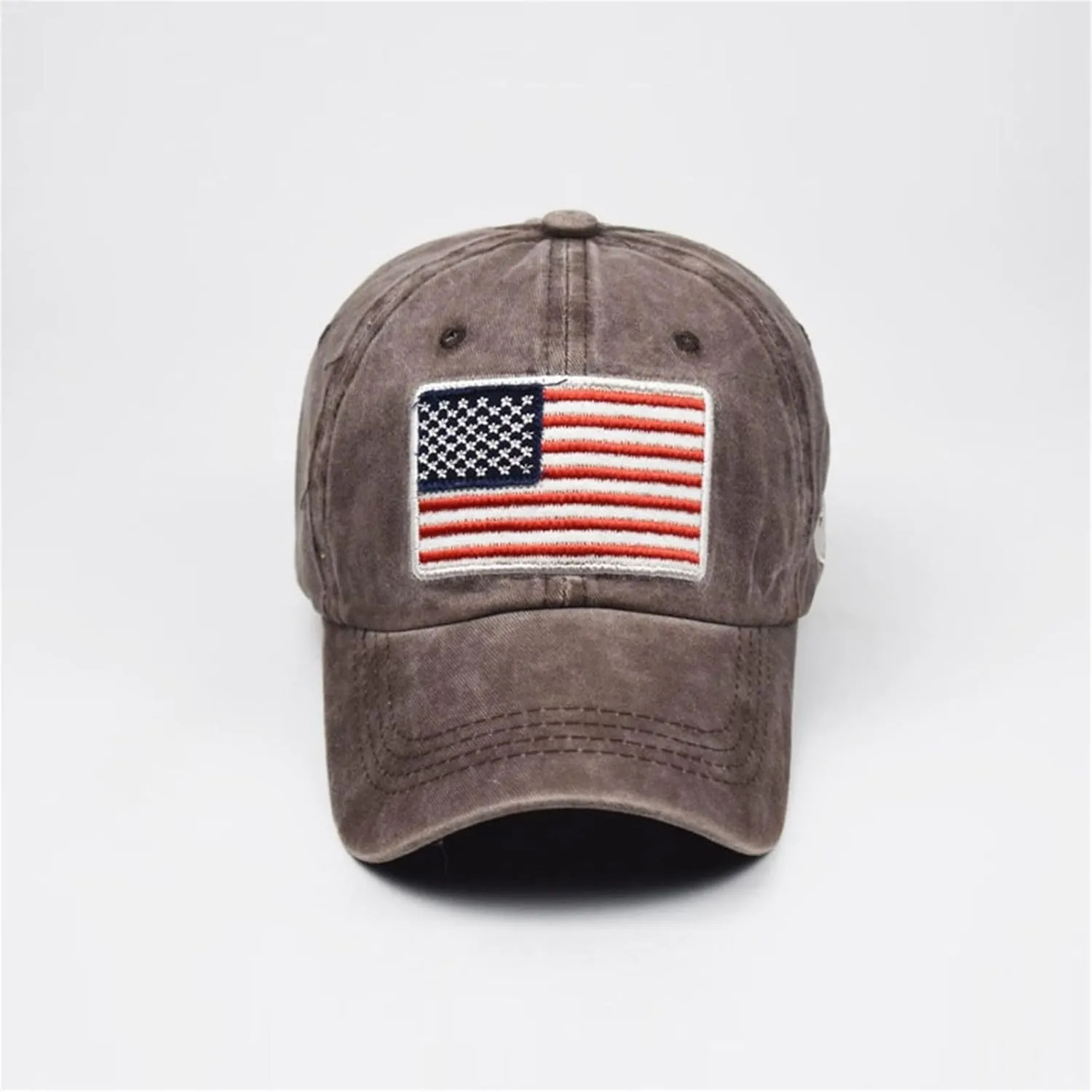 Unisex USA America Flag Baseball Caps Denim Distressed Rhinestone Hat for Adults 4th July Summer Sun Cap Hip Hop Caps