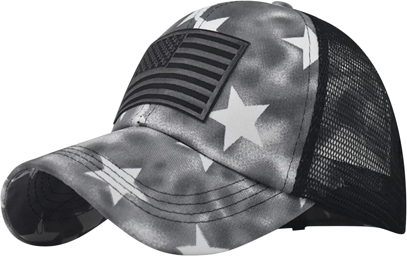 Unisex USA America Flag Baseball Caps Denim Distressed Rhinestone Hat for Adults 4th July Summer Sun Cap Hip Hop Caps