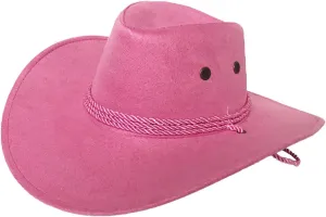 Unisex Western Cowboy Hat Faux Fur Felt Cowgirl Hats Fedora Caps Outdoor Wide Brim Hat with Strap Women Men Classic Cap